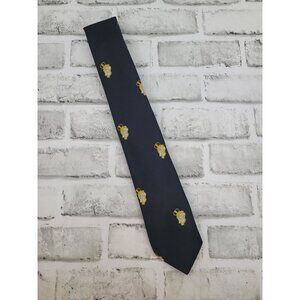 Wake Forest Demon Deacon Mascot Embroidered Black Skinny Neck Tie by Britt